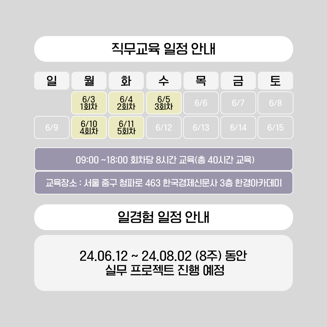 2024 미래내일 일경험 지원사업 엔터테인먼트 아티스트 기획 과정